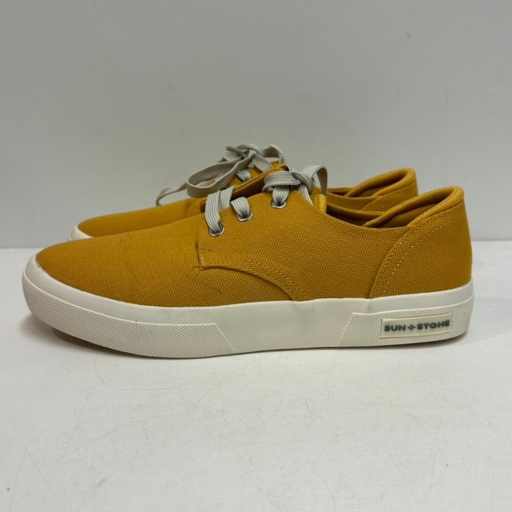 NWT Sun + Stone Men's Kiva Lace-Up Core Sneakers Mustard Yellow Ivy Preppy 8